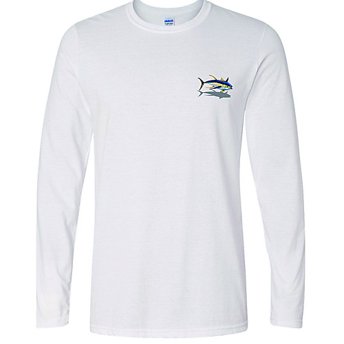 

CAWANFLY Men's Fishing Shirt Outdoor Long Sleeve UPF50 Quick Dry Breathable Sweat wicking Top Autumn / Fall Spring Summer Athleisure Fishing Camping & Hiking White / Micro-elastic / Animal