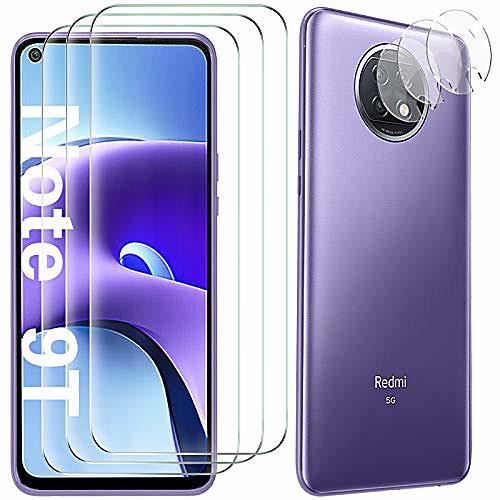 

Phone Screen Protector For Xiaomi Mi 11 Redmi Note 9T Poco X3 NFC Redmi 9T Mi 10 Tempered Glass 6 pcs High Definition (HD) Scratch Proof Front & Camera Lens Protector Phone Accessory