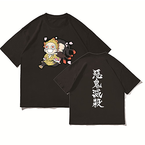 

Inspired by Demon Slayer Kamado Tanjirou Cosplay Costume T-shirt Terylene Graphic Prints Printing Harajuku Graphic T-shirt For Women's / Men's