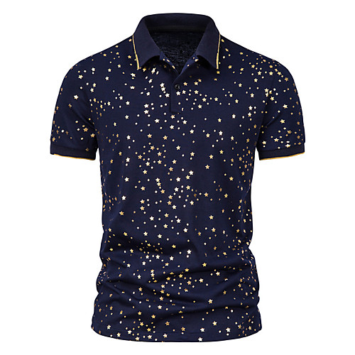 

Men's Golf Shirt Graphic Short Sleeve Casual Tops Fashion White Wine Black