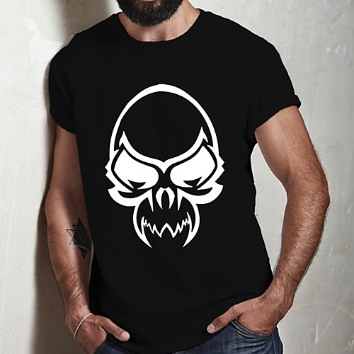

Men's Unisex Tee T shirt Hot Stamping Graphic Prints Ghost Plus Size Print Short Sleeve Casual Tops Cotton Basic Designer Cool Big and Tall Black