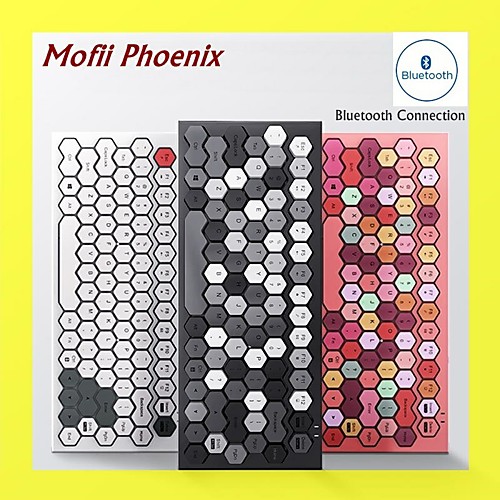

New MOFII PHOENIX 83 Keys Bluetooth Wireless Mixed Keycap Wireless Keyboard for Desktop Notebook Tablet Cell Phone