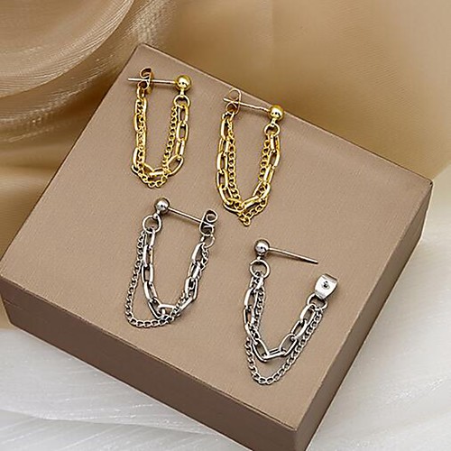 

Women's Stud Earrings Drop Modern Trendy Earrings Jewelry Silver / Gold For Street Festival 1 Pair