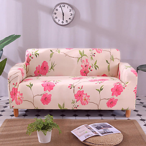 

Pink Floral Print Dustproof All-powerful Slipcovers Stretch Sofa Cover Super Soft Fabric Couch Cover with One Free Boster Case(Chair/Love Seat/3 Seats/4 Seats)