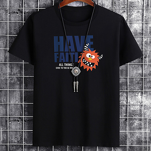 

Men's Unisex Tee T shirt Hot Stamping Cartoon Graphic Prints Letter Plus Size Print Short Sleeve Casual Tops Cotton Basic Fashion Designer Big and Tall White Black Khaki