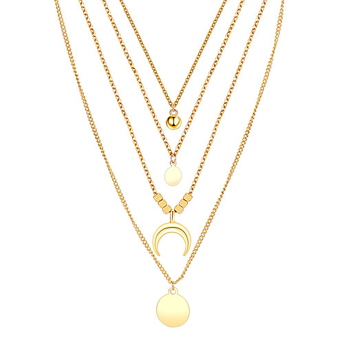 

Women's Chain Necklace Layered Necklace Gold Plated Gold 380-600 cm Necklace Jewelry 1pc For