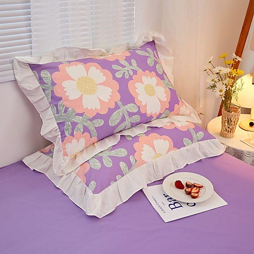 

Quality Pastoral Refreshing 2pc Set of Pillow Cases Soft Comfortable Decoration /2PCS Home Office Pillowcase Living Room Bedroom Sofa Cushion Cover Solid Color Refreshing Girly Style Soft Comfortable