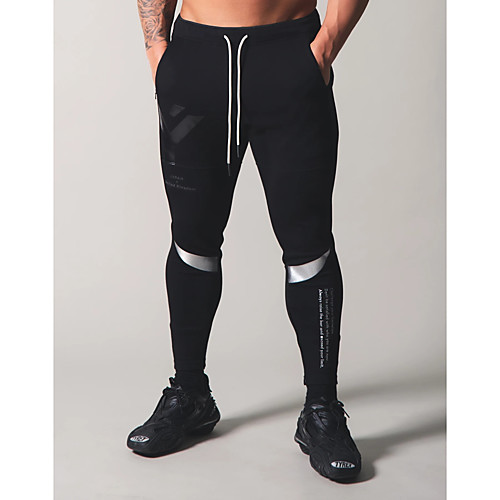 

Men's Athleisure Sports Outdoor Sports Casual Sports Pants Sweatpants Pants Letter Full Length Print Black Blue Gray