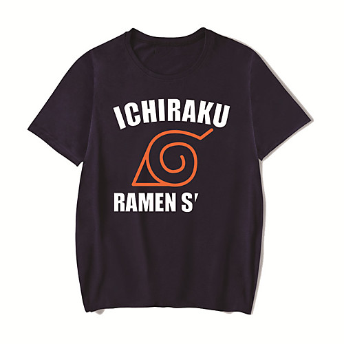 

Men's Unisex Tee T shirt Hot Stamping Anime Graphic Prints Plus Size Naruto Print Short Sleeve Casual Tops Cotton Basic Designer Big and Tall White Black Red