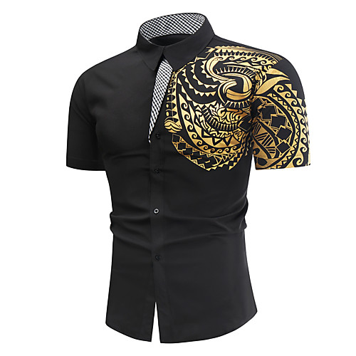 

Men's Shirt Other Prints Graphic Print Short Sleeve Casual Tops Simple Lightweight Comfortable Wine White Red
