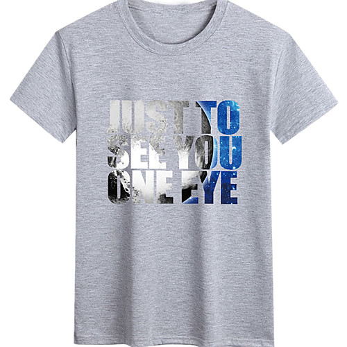 

Men's Unisex Tee T shirt Hot Stamping Graphic Prints Letter Plus Size Print Short Sleeve Casual Tops 100% Cotton Basic Designer Big and Tall White Light gray