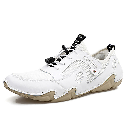 

Men's Trainers Athletic Shoes Crochet Leather Shoes Flat Sandals Sporty Casual Beach Daily Outdoor Trail Running Shoes Nappa Leather Synthetics Breathable Handmade Non-slipping Booties / Ankle Boots