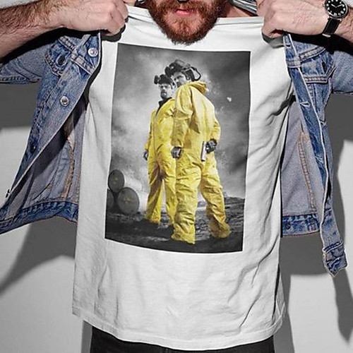 

Men's Unisex Tee T shirt Hot Stamping Graphic Prints Portrait Plus Size Print Short Sleeve Casual Tops Cotton Basic Fashion Designer Big and Tall White