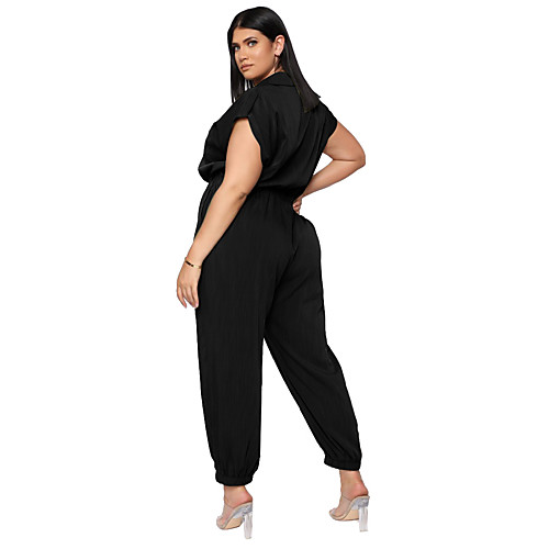 

Women's Casual 2021 Black Army Green Jumpsuit Solid Color