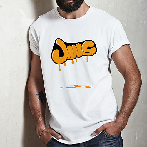 

Men's Unisex Tee T shirt Hot Stamping Graphic Prints Letter Plus Size Print Short Sleeve Casual Tops Cotton Basic Fashion Designer Big and Tall White