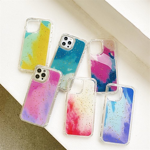 

Color Gradient Glitter Shine Phone Case For Apple Back Cover iPhone 12 Pro Max 11 SE 2020 X XR XS Max 8 7 6 Shockproof Dustproof Translucent Soft TPU Back Cover