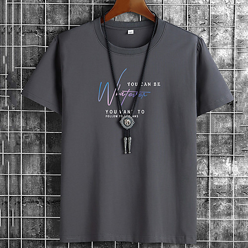 

Men's Unisex Tee T shirt Hot Stamping Graphic Prints Letter Plus Size Print Short Sleeve Casual Tops Cotton Basic Fashion Designer Big and Tall White Black Khaki
