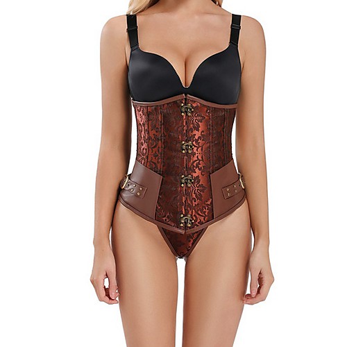 

Corset Women's Polyester Buckle Fashion Shapewear Underbust Corset Not Specified Black S
