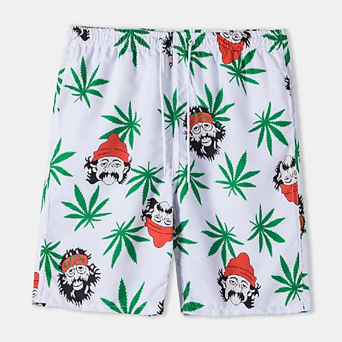 

Men's Casual Daily Holiday Shorts Pants Graphic Short White