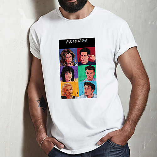

Men's Unisex Tee T shirt Hot Stamping Graphic Prints Portrait Plus Size Print Short Sleeve Casual Tops Cotton Basic Fashion Designer Big and Tall White