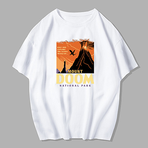 

Men's Unisex Tee T shirt Hot Stamping Graphic Prints Letter Plus Size Print Short Sleeve Street Tops 100% Cotton Basic Designer Big and Tall White Black Blue