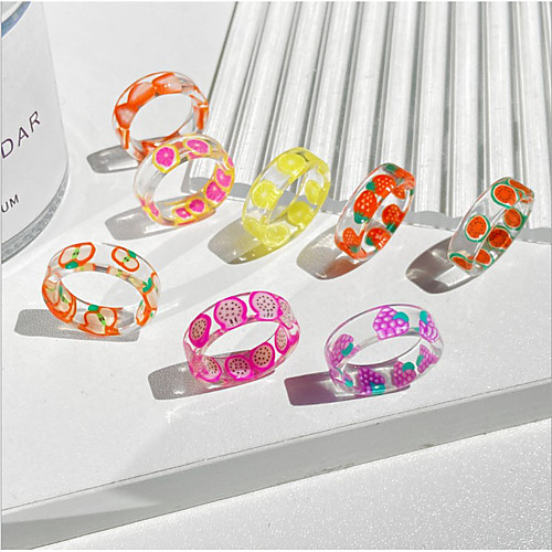

Midi Rings Fancy Resin Fruit Stylish Colorful European 1pc 6 Colors