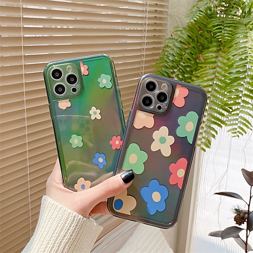 

Phone Case For Apple Back Cover iPhone 12 Pro Max 11 SE 2020 X XR XS Max 8 7 Shockproof Dustproof Color Gradient Flower TPU