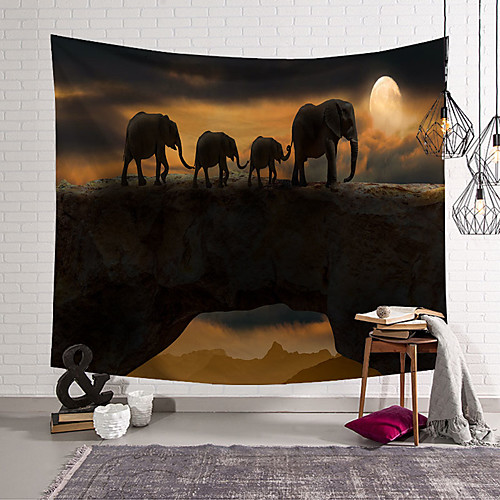 

Wall Tapestry Art Decor Blanket Curtain Hanging Home Bedroom Living Room Decoration Polyester Elephant
