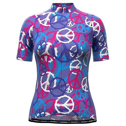 

21Grams Women's Short Sleeve Cycling Jersey Summer Spandex Polyester Purple Bike Jersey Top Mountain Bike MTB Road Bike Cycling Quick Dry Moisture Wicking Breathable Sports Clothing Apparel