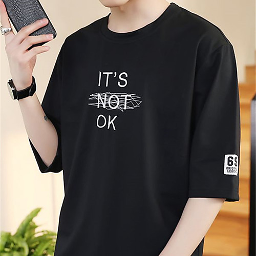 

Men's Unisex Tee T shirt Hot Stamping Graphic Prints Letter Plus Size Print Short Sleeve Casual Tops Cotton Basic Fashion Designer Big and Tall White Black Light gray