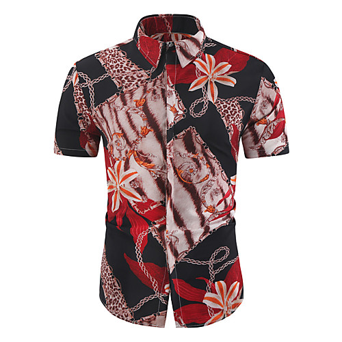 

Men's Shirt Other Prints Floral Short Sleeve Daily Tops Simple A