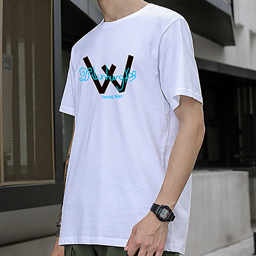 

Men's Unisex Tee T shirt Hot Stamping Graphic Prints Letter Plus Size Short Sleeve Casual Tops 100% Cotton Basic Vintage Designer Big and Tall White Black Navy Blue