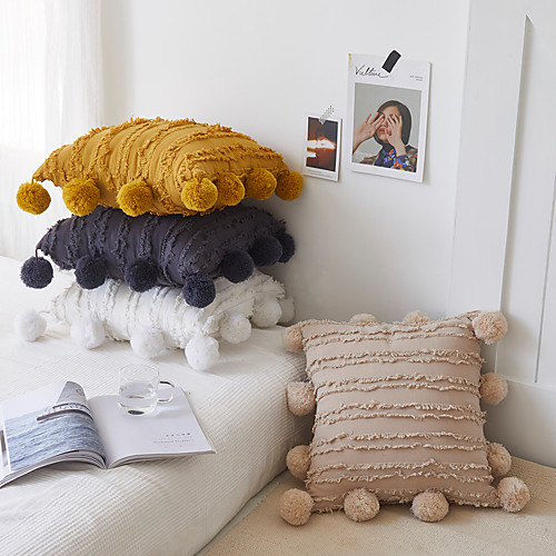 

1 pcs Cotton Polyester Pillow Cover Color Block Modern Square Zipper Traditional Classic