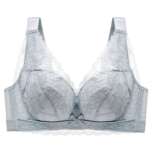 

Women's Bras & Bralettes Push-up Full Coverage Lace Solid Color Sexy Purple