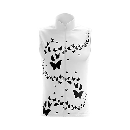 

21Grams Women's Sleeveless Cycling Jersey Summer Spandex Polyester White Butterfly Bike Jersey Top Mountain Bike MTB Road Bike Cycling Quick Dry Moisture Wicking Breathable Sports Clothing Apparel