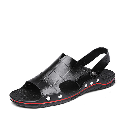 

Men's Sandals Roman Shoes Beach Daily Nappa Leather Breathable Blue Black Brown Spring Summer