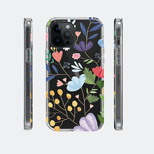 

Phone Case For Apple Back Cover iPhone 12 Pro Max 11 SE 2020 X XR XS Max 8 7 Shockproof Dustproof Graphic Flower TPU