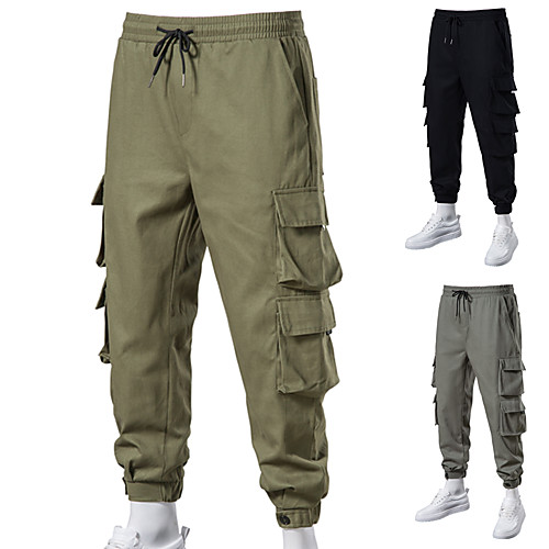 

Men's Shorts Cargo Outdoor Sports Casual Sports Shorts Tactical Cargo Pants Plain Knee Length Black Army Green Grey