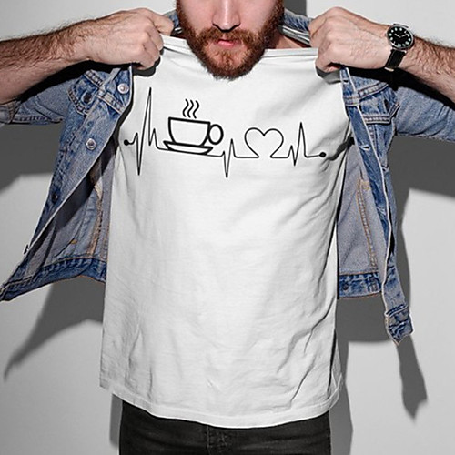 

Men's Unisex Tee T shirt Hot Stamping Food Graphic Prints Plus Size Print Short Sleeve Casual Tops Cotton Basic Fashion Designer Big and Tall White