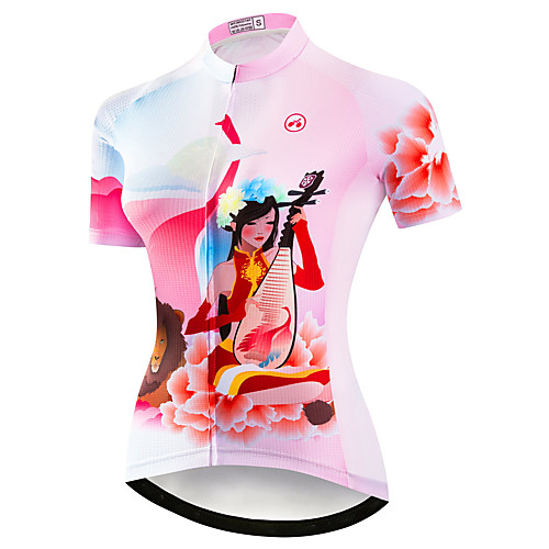 

21Grams Women's Short Sleeve Cycling Jersey Summer Spandex Polyester Pink Bike Jersey Top Mountain Bike MTB Road Bike Cycling Quick Dry Moisture Wicking Breathable Sports Clothing Apparel / Stretchy