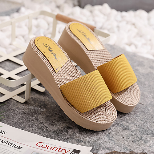 

Women's Flats Round Toe Rubber Solid Colored Almond Black Yellow