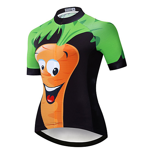 

21Grams Women's Short Sleeve Cycling Jersey Summer Spandex Polyester Black 3D Fruit Bike Jersey Top Mountain Bike MTB Road Bike Cycling Quick Dry Moisture Wicking Breathable Sports Clothing Apparel
