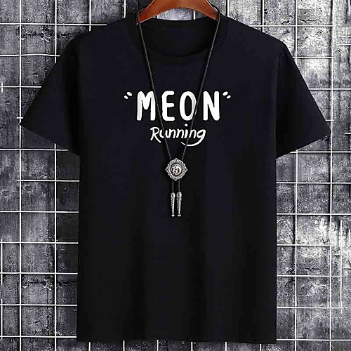 

Men's Unisex Tee T shirt Hot Stamping Graphic Prints Letter Plus Size Print Short Sleeve Casual Tops Cotton Basic Fashion Designer Big and Tall White Black Khaki