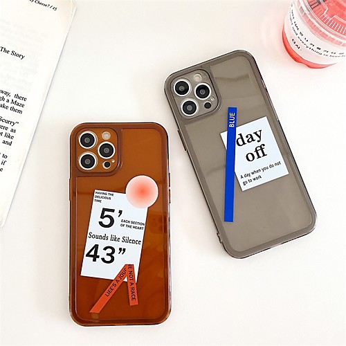 

Phone Case For Apple Back Cover iPhone 12 Pro Max 11 SE 2020 X XR XS Max 8 7 Shockproof Dustproof Pattern Word / Phrase TPU