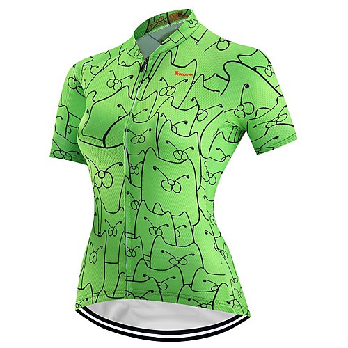 

21Grams Women's Short Sleeve Cycling Jersey Summer Spandex Polyester Green Bike Jersey Top Mountain Bike MTB Road Bike Cycling Quick Dry Moisture Wicking Breathable Sports Clothing Apparel / Stretchy