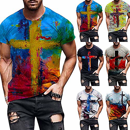 

firero men's street cross 3d print athletic fit t-shirt hipster longline tee slim fit workout casual shirts(#001 black,large)
