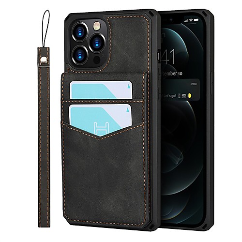 

Phone Case For Apple Back Cover iPhone 12 Pro Max 11 SE 2020 X XR XS Max 8 7 Card Holder Shockproof Dustproof Solid Colored PU Leather Genuine Leather