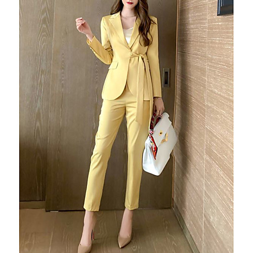 

Two Piece Minimalist Elegant Party Wear Prom Dress Queen Anne Long Sleeve Ankle Length Spandex with Bow(s) 2021