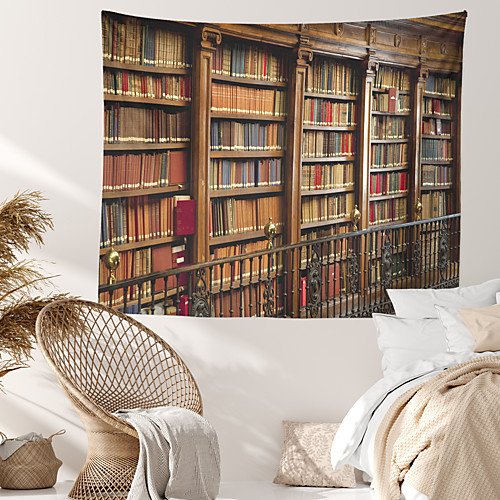 

Shelf Books Wall Tapestry Art Decor Blanket Curtain Hanging Home Bedroom Living Room Decoration Polyester