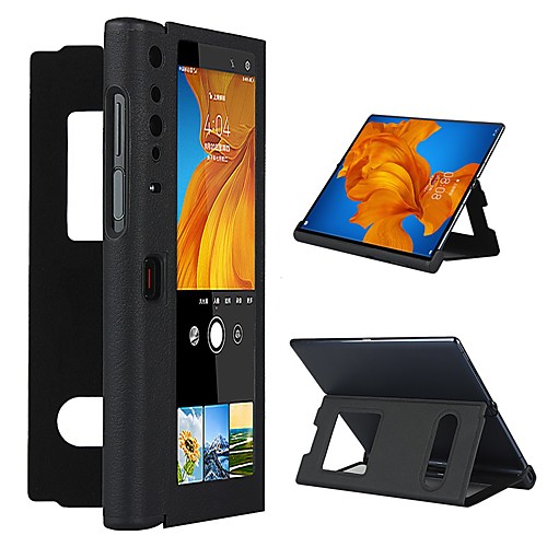 

Genuine Leather Phone Case For Huawei Mate XS Shockproof Dustproof PU Leather Full Body Protective Cover with Kickstand